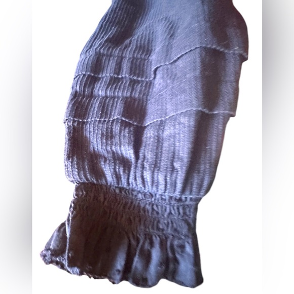 Quince Navy Blue Pintuck Button-Up Blouse - Picture 5 of 8